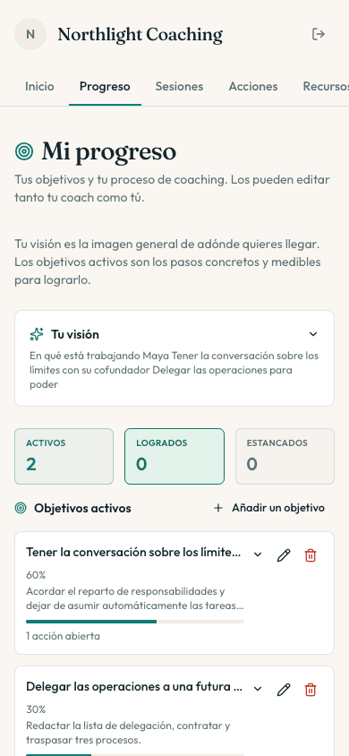 El propio portal del cliente en un teléfono